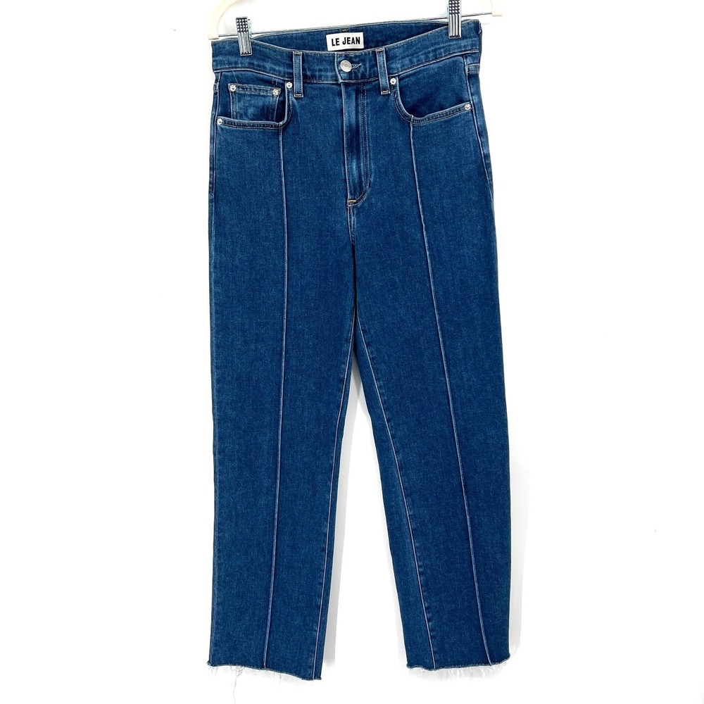 Le Jean Amelia front pleat straight ankle jeans bluebell 70s revival french girl